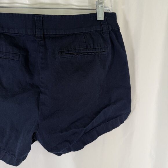 J. Crew Chino Shorts Women's 6 Navy Blue 4" Inseam 100% Cotton Mid Rise - Picture 10 of 10